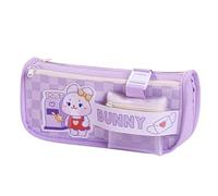 ARUNASO stifttasche Mehrschichtiges Federmäppchen, große Kapazität, lustiger süßer Bär, Kaninchen, Herz, Hase, Stifttasche, Kawaii-Tasche, Schreibwaren-Organizer for Teenager groß(Purple)