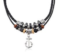 ARYIMYDP Halskette für Herren Damen,Accessoires Boho Style, Anhänger Surferkette, Verstellbare Länge Mehrlagig, Boho Schmuck, Festival Accessoires, für Karneval 70er Mottoparty