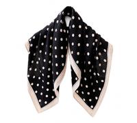 ARYIMYDP Halstuch Damen Schwarz Weiß Polka Dot, Quadratischer Schal aus Baumwolle Leinen, Vintage Kopftuch Taschendeko für Alltag Reise Party