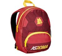 AS Roma Seven Rucksack Kindergarten Small, A.S. Roma Fußball, Schwarz Weiß - Seitentaschen für Trinkflasche, Fronttasche, Kindergartenrucksack für Kinder - Schulrucksack Kid