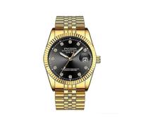 (As show, One size) Fngeen 7008 Men Watch Full Gold Black Surface