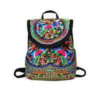 asabopp 2023 Reisetasche, doppelter Riemen, Umhängetasche, große Kapazität für Mädchen, Studenten, Rucksack, Stickerei, ethnischer Stil, bestickter Rucksack