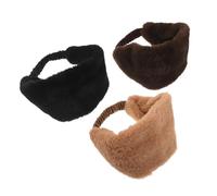 ASAKKURA 3 Stück Breites Winterstirnband aus Kunstfell für Damen mit Warmem Ohrenschutz und Weichem Winddichtem Material für Kaltes Wetter und Alltag