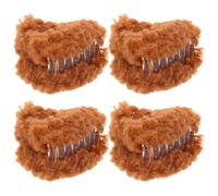 ASAKKURA 4 Stück pack Flauschige Katzenohren Haarspangen aus Plüsch mit Seitlichem Clip Design und Weichem Material Niedliche Haarklammern für Frauen und Mädchen Partys und Cosplay
