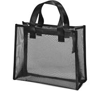 ASAKKURA Leichte Kosmetiktasche aus Nylon mit Reißverschluss und Henkel Schwarzer Kulturbeutel für Frauen als Reise Organizer und Makeup Tasche