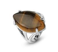 ASDFY Natürlicher Großer Tigerauge-Steinring, Brauner Kristall, Pferdeauge, Formring, Verstellbar, Offene Steinringe, Reiki-Balance, Knöchel-Fingerringe, Ewigkeitsring Für Frauen, Mädchen, Männer