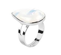 ASDFY Natursteinring Kristall-Wassertropfen-Ring, Verstellbar, Offene Steinringe, Reiki-Balance, Knöchel-Fingerringe, Ewigkeitsring Für Frauen, Mädchen, Männer, Opal