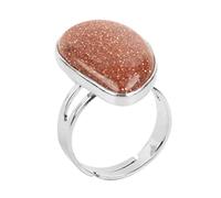 ASDFY Natursteinring Kristall-Wassertropfen-Ring Verstellbarer Damen-Ring Mit Offenem Stein Reiki-Balance Knöchel-Finger-Ringe Ewigkeitsring Für Frauen, Mädchen, Männer, Brauner Sand