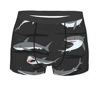 ASEELO Blaue Musiknoten Herren Unterwäsche Boxershorts Pack, Stretch-Polyester Boxershorts, Hai, XXL