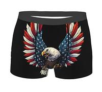 ASEELO Boxershorts für Herren, Schlangenhaut, Stretch-Polyester, Schwarz / Weiß, Amerikanische Adlerflagge, XXL