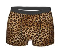 ASEELO Boxershorts für Herren, Schlangenhaut, Stretch-Polyester, Schwarz / Weiß, Niedlicher Leopard, L