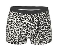 ASEELO Boxershorts für Herren, Schlangenhaut, Stretch-Polyester, Schwarz / Weiß, Schwarzer Leopardenmuster, XL