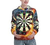 ASEELO Dart Board Damen Hoodie Damen Sweatshirt Damen Sweatshirt Mit Taschen Pullover Mode Und Vielseitig, Schwarz, XXL