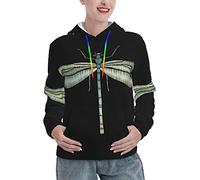 ASEELO Dragonfly Black Hoodies Damen Grafik Hoodie Damen Mode Pullover, Jugendlich und modisch, zeigt Persönlichkeit., Schwarz, S