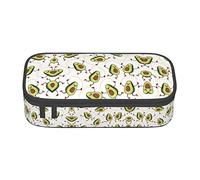 ASEELO Federmäppchen mit Cartoon-Avocados-Motiv, mittlere Größe für Stifte/Stiftehalter, Tasche mit Doppelreißverschlüssen für die Arbeit und Schule