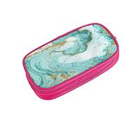 ASEELO Federmäppchen, Türkis, Gold, Marmor, groß, für Kinder, Damen, Herren, Schule, Büro, Schwarz, rose, pencase, Kosmetikkoffer