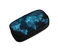 ASEELO Federmäppchen Weltkarte Große Bleistifttasche Hohe Aufbewahrungstasche für Kinder Damen Herren Schule Büro Etui Schwarz, Schwarz , pencase, Kosmetikkoffer