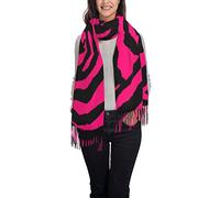ASEELO Kiwi Damen Schal mit Vogelmotiv, niedlich, für den Winter, lang, weich, warm, Wolle, Quaste, Schal, Zebra Tiger Leopard Rosa, One size