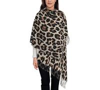 ASEELO Leopardenmuster Print Schal Damen Schal Kaschmir Langstapel Quaste Schal, modisch und vielseitig, bequem und warm., Schwarz, Einheitsgröße