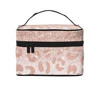 ASEELO Roségold Glitzer Make-up-Tasche Make-up-Taschen für Frauen Reise Kosmetiktasche Tragbare Kosmetiktasche Damen Alltagsbedarf Aufbewahrungstasche, Schwarz, Einheitsgröße