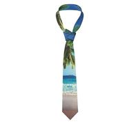 ASEELO Tropische Palme Hawaii Strand Herren Krawatten Herren Casual Krawatten Herren Business Krawatte Show Gentlemanly Style, Schwarz, EinheitsgröÃŸe