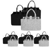 ASelected 3 Stück Filztasche Einkaufskorb Klein 30 x 20 x 18 CM Filztasche Klein Shopper Faltbar Und Wiederverwendbar zur Einkaufen Reisen Arbeit Picknick (Packung mit 4)