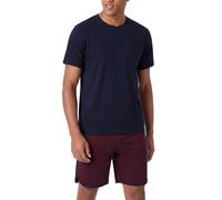 Aseniza Herren Schlafanzug Kurz Pyjama Baumwolle Shorty Sommer Schlafshirt Schlafshorts Zweiteilige Nightwear Rot XXL