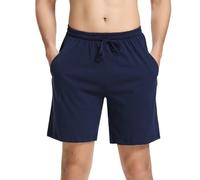Aseniza Herren Schlafanzughose Kurz Baumwolle Bermuda Schlafshorts Pyjamahose Shorty Sommer Sleephose Freizeithose für Männer