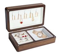 Asfrode Schmuckkästchen Klein Holz, Schmuckaufbewahrung Retro Schmuckbox Schmuckkoffer Mini Aufbewahrungsbox Vintage Chmuckaufbewahrungs Box für Damen Geschenkidee