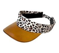 ASFWAGQ Damen Leoparden Sonnenvisier Sonnenhut Leopardenmuster Visor 80er Jahre Modisch Cap Sonnenschutz Sport Strand Sommer für Tennis Golf Freizeit (Beige mit Leopardenmuster)