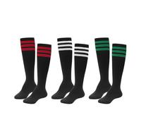 ASFWAGQ Klassische Damen Socken Cheerleader Kostüm Kniestrümpfe Schlauchstrümpfe Sportsocken mit drei Streifen