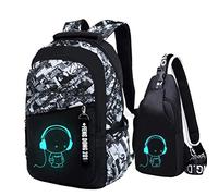 Asge Schulrucksack Jungen Mädchen Teenager Rucksack Groß Schulranzen Reflektierender Wasserdicht Backpack School Bags for Boys Schultasche für Schule Travel Outdoor