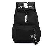 Asge Rucksack College School Rucksack Unisex Laptop-Rucksack Damen Teenager Mädche Schulrucksack Wasserdicht Camping Jungen Daypack (Schwarz A)