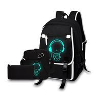 Asge Schulrucksack Jungen Mädchen Teenager Rucksack Groß 3-teiliges Set Schulranzen Reflektierender Wasserdicht Backpack School Bags for Boys Schultasche für Schule Travel Outdoor