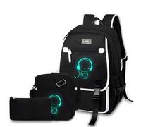 Asge Schulrucksack Jungen Mädchen Teenager Rucksack Groß 3-teiliges Set Schulranzen Reflektierender Wasserdicht Backpack School Bags for Boys Schultas
