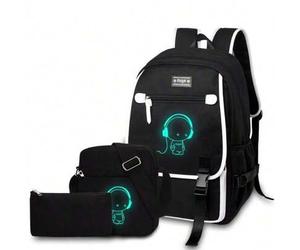 Asge Schulrucksack Jungen Mädchen Teenager Rucksack Groß 3-teiliges Set Schulranzen Reflektierender Wasserdicht Backpack School Bags for Boys Schultas