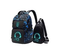 Asge Schulrucksack, schlicht und modisch, Schulrucksack für Jungen und Mädchen, große Kapazität, wasserdichter