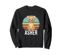 Asher - Schöner Jungen Name mit japanischem Tiger & Kanji Sweatshirt