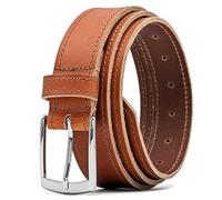 Ashford Ridge 34 mm Vollledergürtel mit Randnaht und klassischer Schnalle - Bräunen 3XL