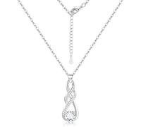 ASH'S CHOICE 925 Sterling Silber Ketten für Damen, Sterling Silber Halskette mit Unendlichkeit Anhänger Zirkonia Strass Stein Infinity Anhänger Unendlichkeit Halskette Silberen Kette Frauen Damen