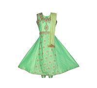 Ashwini Salwar-Anzug für Mädchen mit Stickerei, indische ethnische Kinderkleidung, bestickter SalwarSuit, grün, 9-10 Jahre