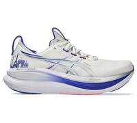 asics gel nimbus 28 laufschuhe paris weis silber blau unisex 42.1/2