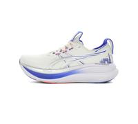 asics gel nimbus 28 laufschuhe paris weis silber blau unisex 42