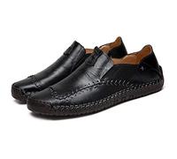 Asifn Herren Casual Leder Loafers Fahren Walking Schuhe Bequeme Slip-on Sneaker Formelle Oxford Penny Klassische Mokassins Hand genäht（Schwarz,47/48 EU,48 Markengröße