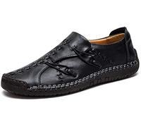 Asifn Herren Casual Loafers Fahrschuhe Oxfords Bequeme Verstellbare Sneaker Walking Schuhe Leder Slip auf Penny Classic Mokassins（Schwarz,43.5/44 EU,44 Markengröße