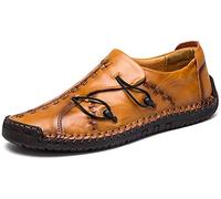 Asifn Herren Casual Loafers Fahrschuhe Oxfords Bequeme Verstellbare Sneaker Walking Schuhe Leder Slip auf Penny Classic Mokassins（Gelb,45/46 EU,46 Markengröße