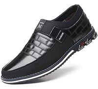 Asifn Herren Driving Herren Business Schuhe Schwarz Mokassin Leder Classic Boat Loafer Outdoor Leichte Casual Slip-On Schuhe（Schwarz,50 EU