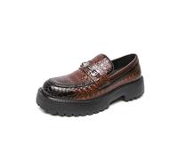 Asifn Herren-Loafer Aus Echtem Leder Business-Schuhe Mit Dicker Sohle Leichte Lässige Und Atmungsaktive Fahrerschuhe Braun 41 EU