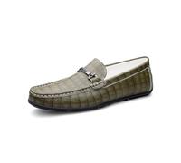 Asifn Herren-Loafer Aus Leder Lässig Atmungsaktiv Zum Hineinschlüpfen Fahrerschuhe Flache Wanderschuhe Grün 41 EU