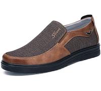 Asifn Herren Mokassin Leder Schuhe Casual Business Hausschuhe atmungsaktiv und weich（Khaki,44 EU